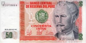 Perú 1987 Billete 50 Intis UNC