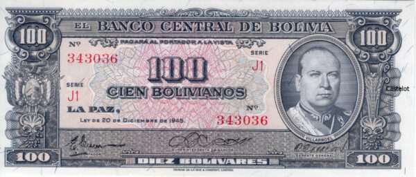 Bolivia 1945 Billete 100 Bolivianos UNC