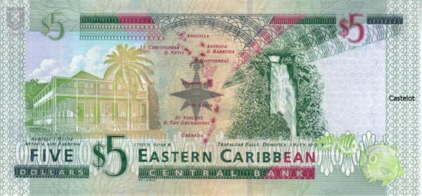 East Caribbean States 2008 Billete 5 Dollars UNC