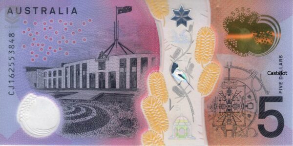 Australia 2016 Billete 5 Dollars Polímero UNC