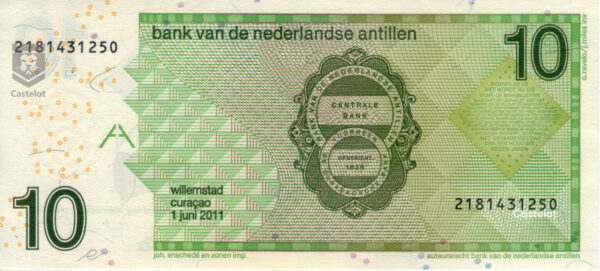 Antillas Neerlandesas 2011 Billete 10 Gulden UNC