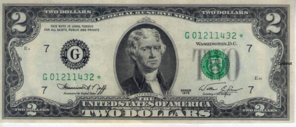 Estados Unidos USA 1976 Billete 2 Dollars Reposición aUNC