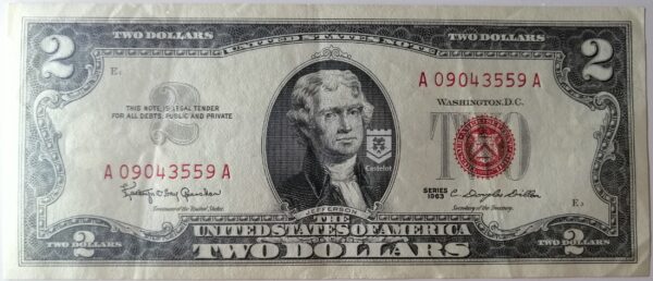 Estados Unidos 1963 Billete 2 Dollars EF (Circulado)