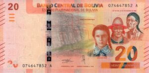 Bolivia 2018-2019 Billete 20 Bolivianos UNC