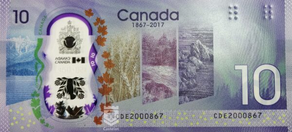 Canadá 2017 Billete 10 Dollars Conmemorativo Polímero UNC