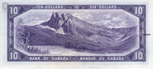 Canadá 1954 Billete 10 Dollars EF (Beattie-Rasminsky) Diseño Modificado