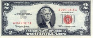 Estados Unidos USA 1963 Billete 2 Dollars UNC Red Seal (Sello rojo)