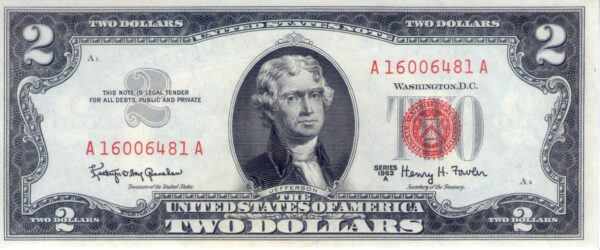 Estados Unidos USA 1963A Billete 2 Dollars UNC Red Seal (Sello rojo)