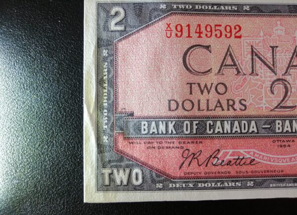 Canadá 1954 Billete 2 Dólares Circulado Diseño Modificado