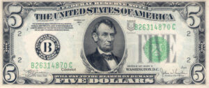 Estados Unidos USA 1934 Billete 5 Dollars Federal Reserve Note UNC