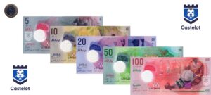 Maldivas 2015-2018 Set Moneda 2 Rufiyaa + Billetes 5,10, 20, 50 y 100 Rufiyaa Polímero UNC