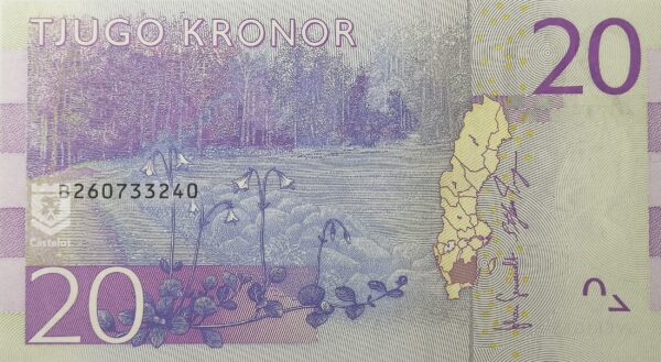 Suecia 2015 Sveriges Bank Billete 20 Kronor (Coronas) UNC