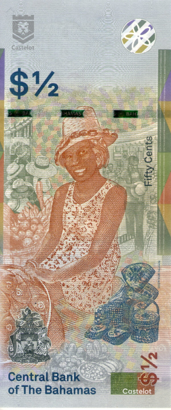 Bahamas 2019 Billete 50 Centavos $1/2 Dólar UNC