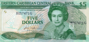 East Caribbean States 1985-87 Billete 5 Dólares aUNC/9+ (Estados del caribe oriental)