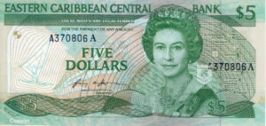 East Caribbean States 1985-87 Billete 5 Dólares UNC (Estados del caribe oriental)
