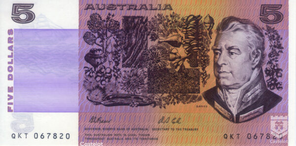 Australia 1991 Billete 5 Dólares Fraser/Cole UNC