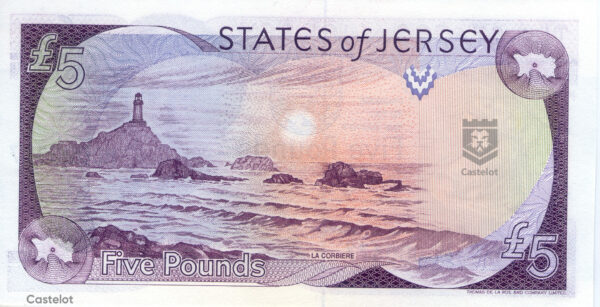 Jersey 1993 Billete 5 Libras UNC Firma Baird