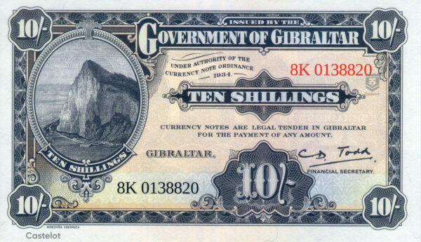 Gibraltar 2018 Billete 10 Shillings UNC Conmemorativo