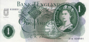 Gran Bretaña (Bank Of England) 1960 Billete 1 Libra UNC Firma O'Brien