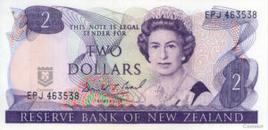Nueva Zelanda 1989/91 Billete 2 Dólares UNC Firma Brash