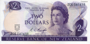 Nueva Zelanda 1975/77 Billete 2 Dólares UNC Firma Knight