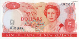 Nueva Zelanda 1989/91 Billete 5 Dólares UNC Firma Brash