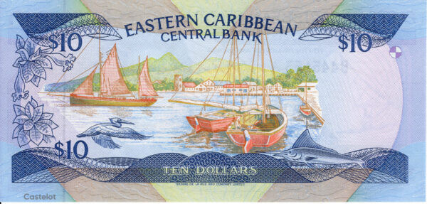 East Caribbean 1985 Billete 10 Dólares UNC