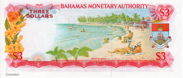 Bahamas 1968 Billete $3 Dólares aUNC