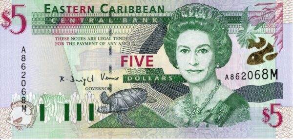 East Caribbean 2000 Billete 5 Dólares UNC