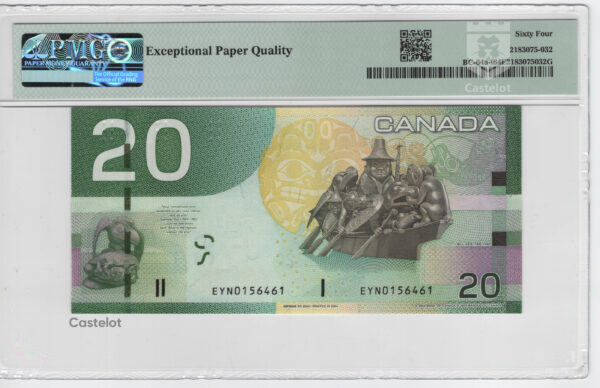 Canadá 2004 Billete 20 Dólares PMG 64