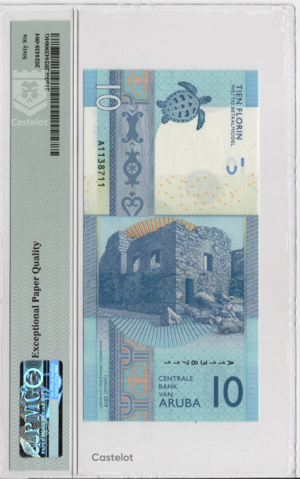 Aruba 2019 Billete 10 Florines PMG 66