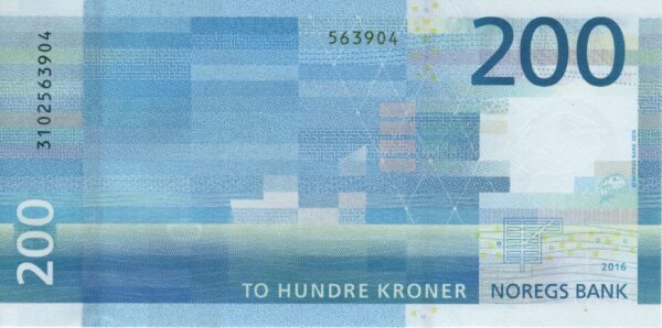 Noruega 2016 Billete $200 Coronas UNC