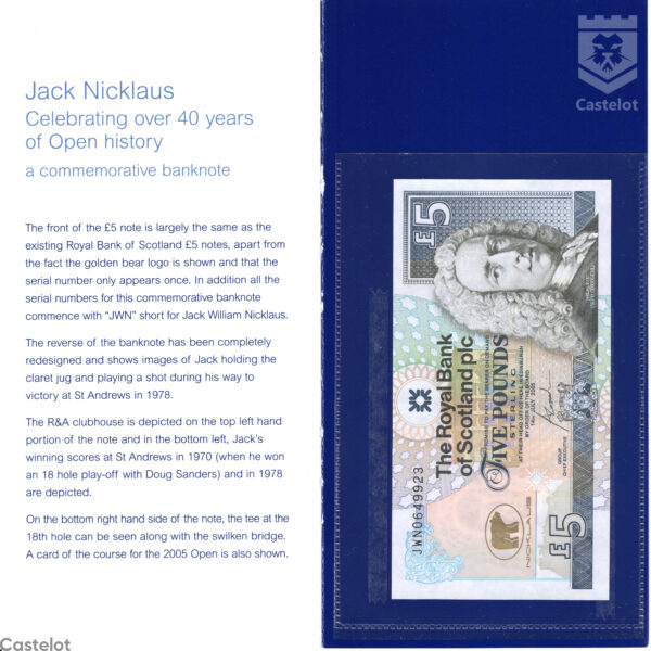 Escocia 2005 Billete £5 Conmemorativo Jack Nicklaus