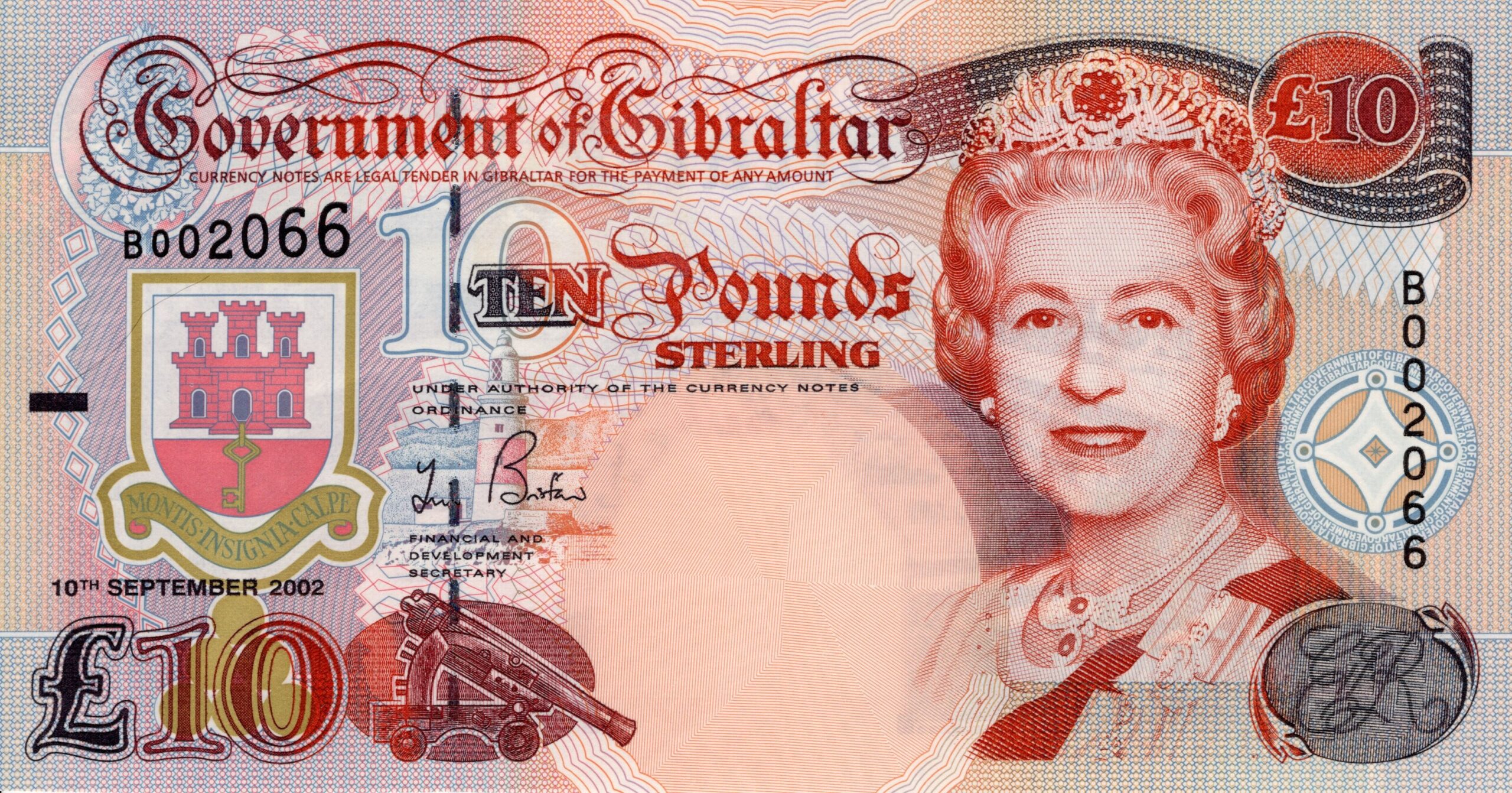 Gibraltar 2002 Billete 10 Libras UNC