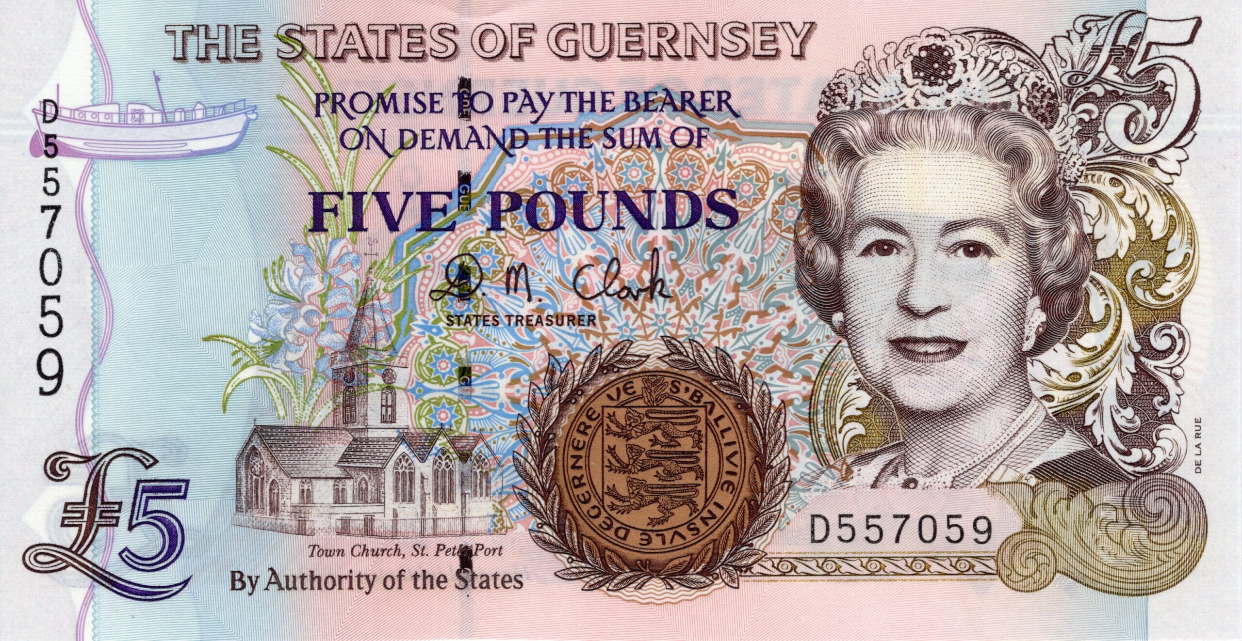 Guernsey 1996-2008 Billete 5 Libras UNC