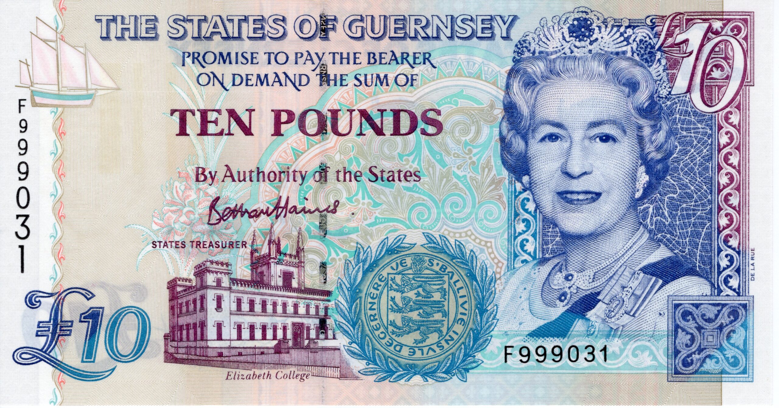 Guernsey 1995-2023 Billete 10 Libras UNC